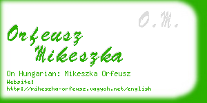 orfeusz mikeszka business card